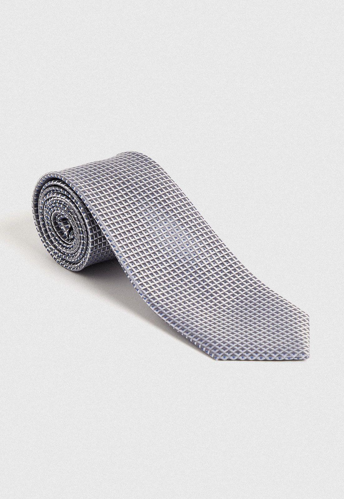 Corbata hombre Formal Executive Seda Gris -0