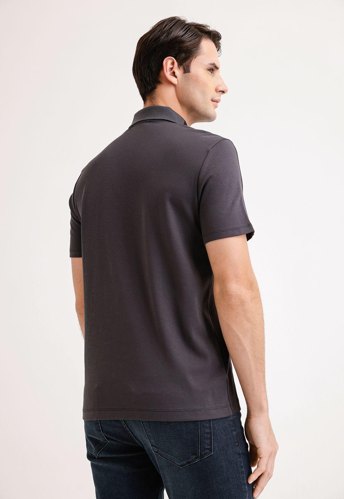 Polera Hombre Polo Con Cierre Negro-1