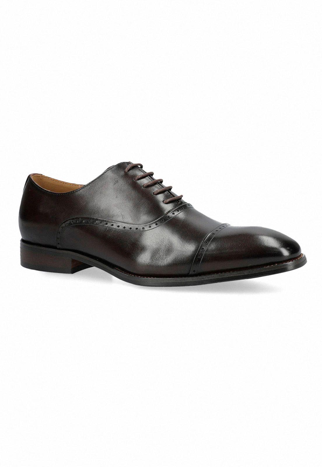 Zapato Hombre Formal Cuero Cafe-0