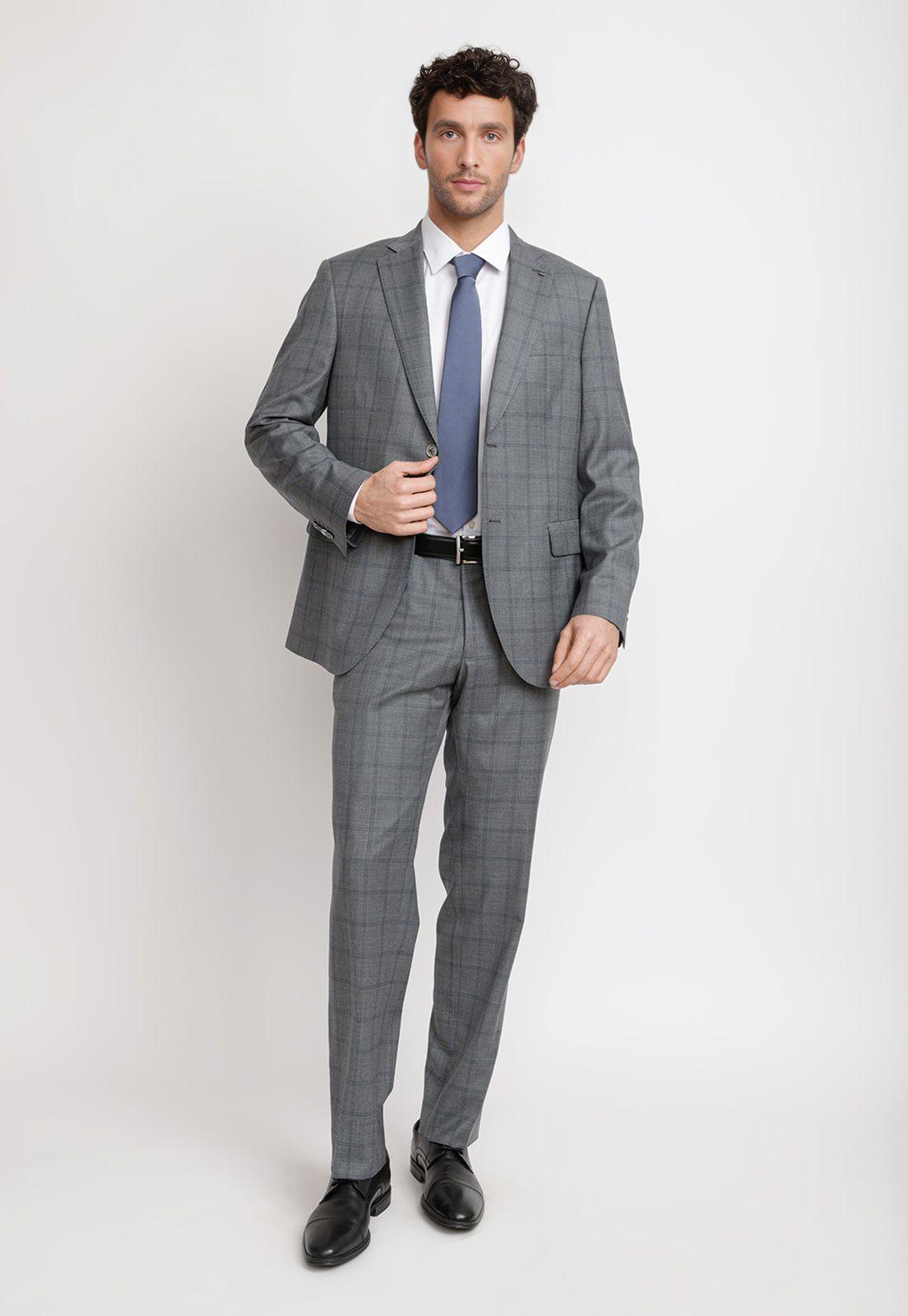 Traje Hombre Formal Lana S120'S Seda Sartorial Gris-3