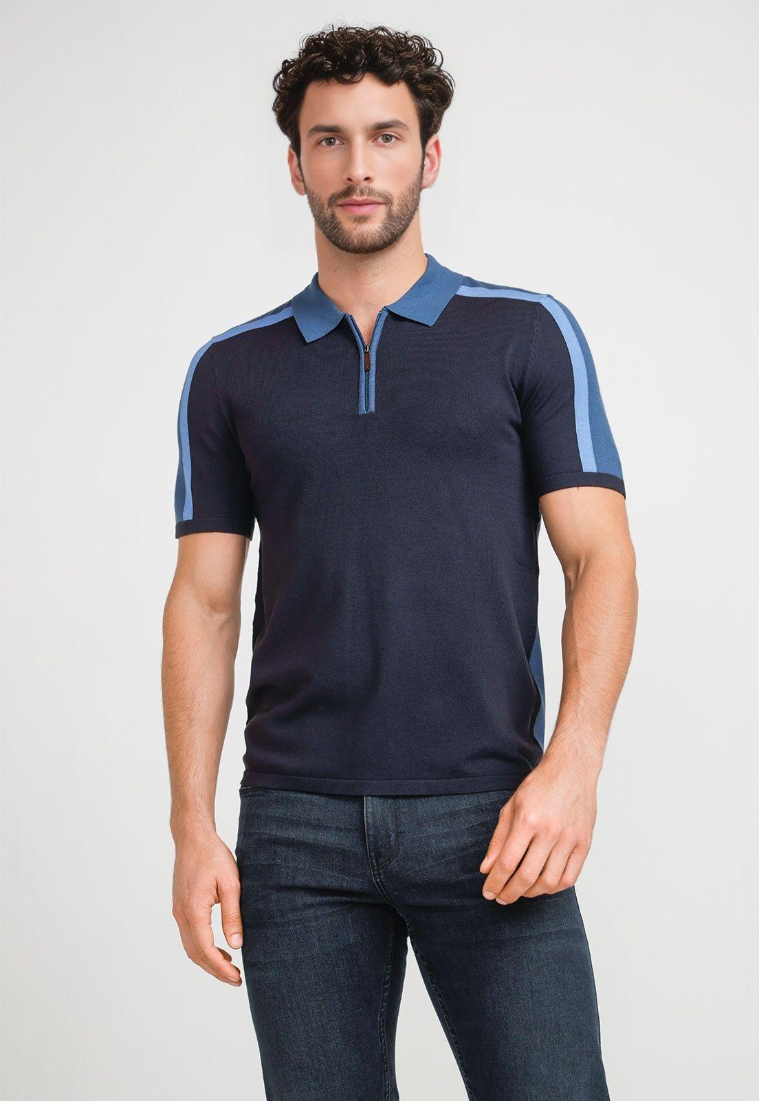 Polera Hombre Polo Knit con Cierre Navy-0