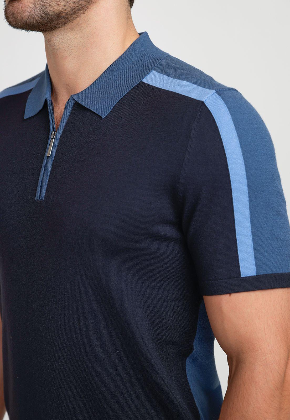 Polera Hombre Polo Knit con Cierre Navy-2