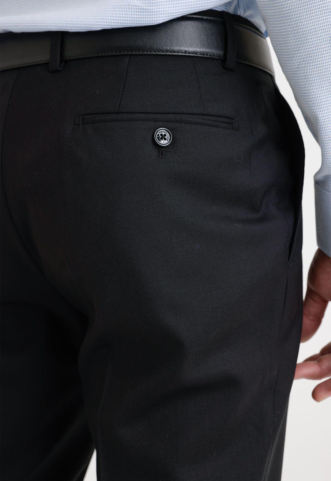 Pantalón Formal Hombre Lana S100'S Liso Slim Perfect Suit Negro-2