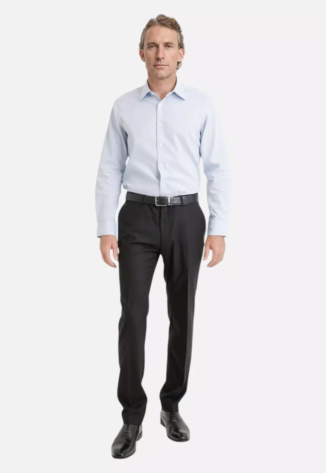 Pantalón Formal Hombre Lana S100'S Liso Slim Perfect Suit Negro-3