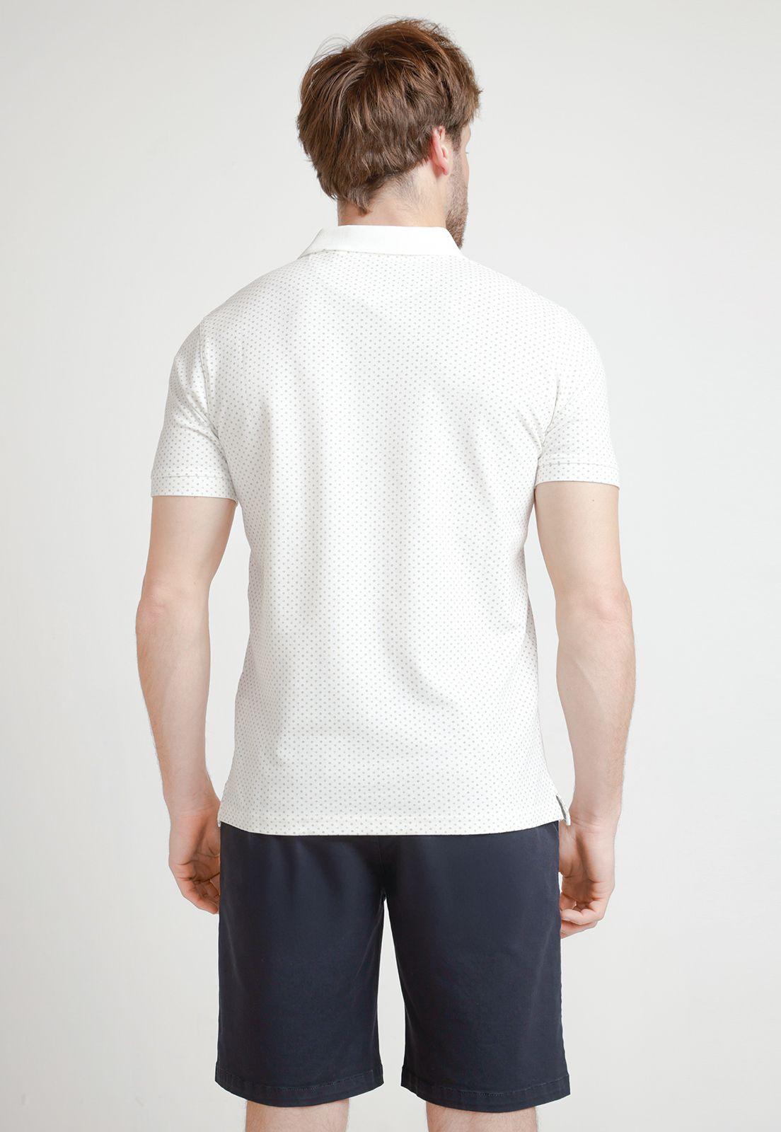 Polera Hombre Algodón Estampada Slim Maxwell Blanco-1