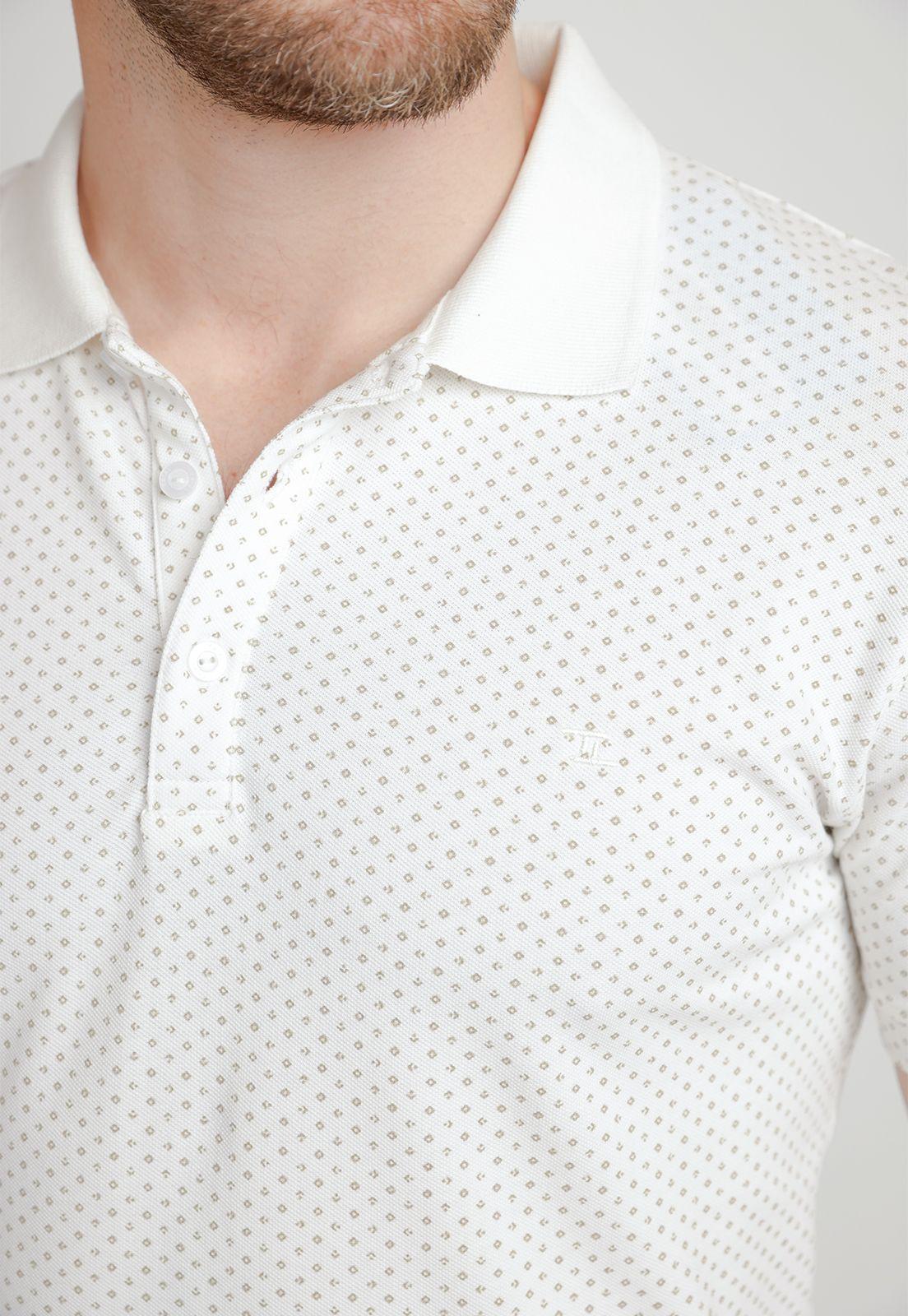Polera Hombre Algodón Estampada Slim Maxwell Blanco-2