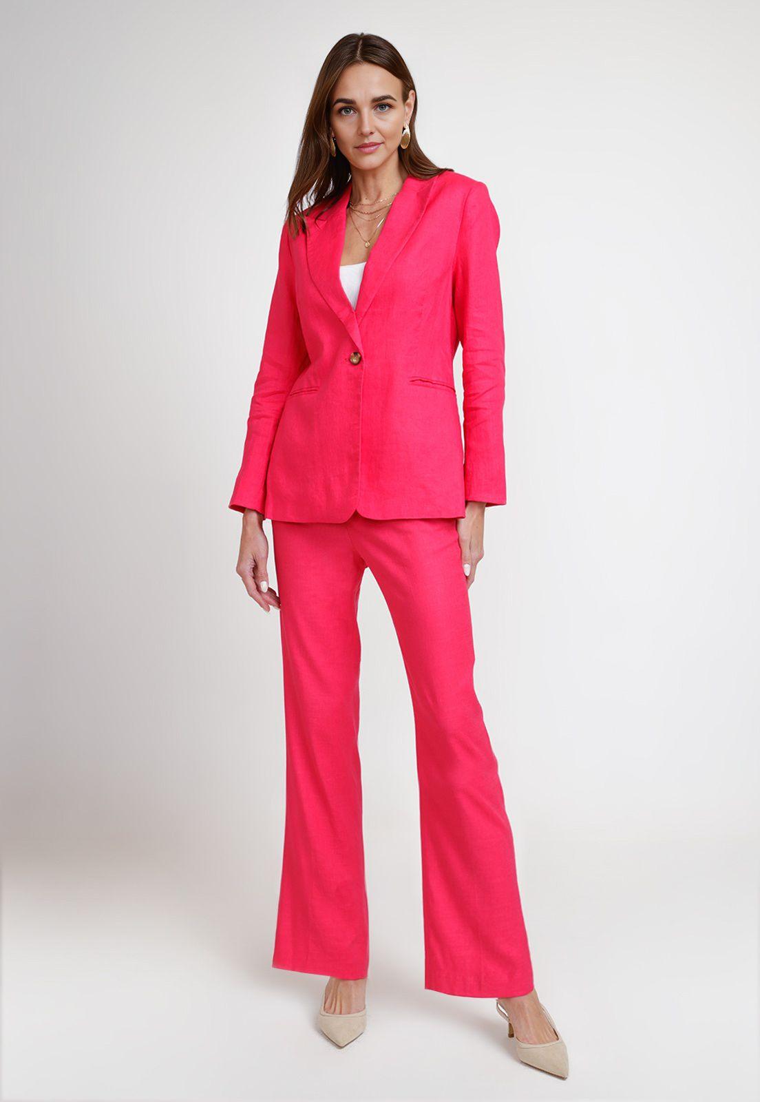 Chaqueta De Mujer Modelo Celine Color Fucsia-0