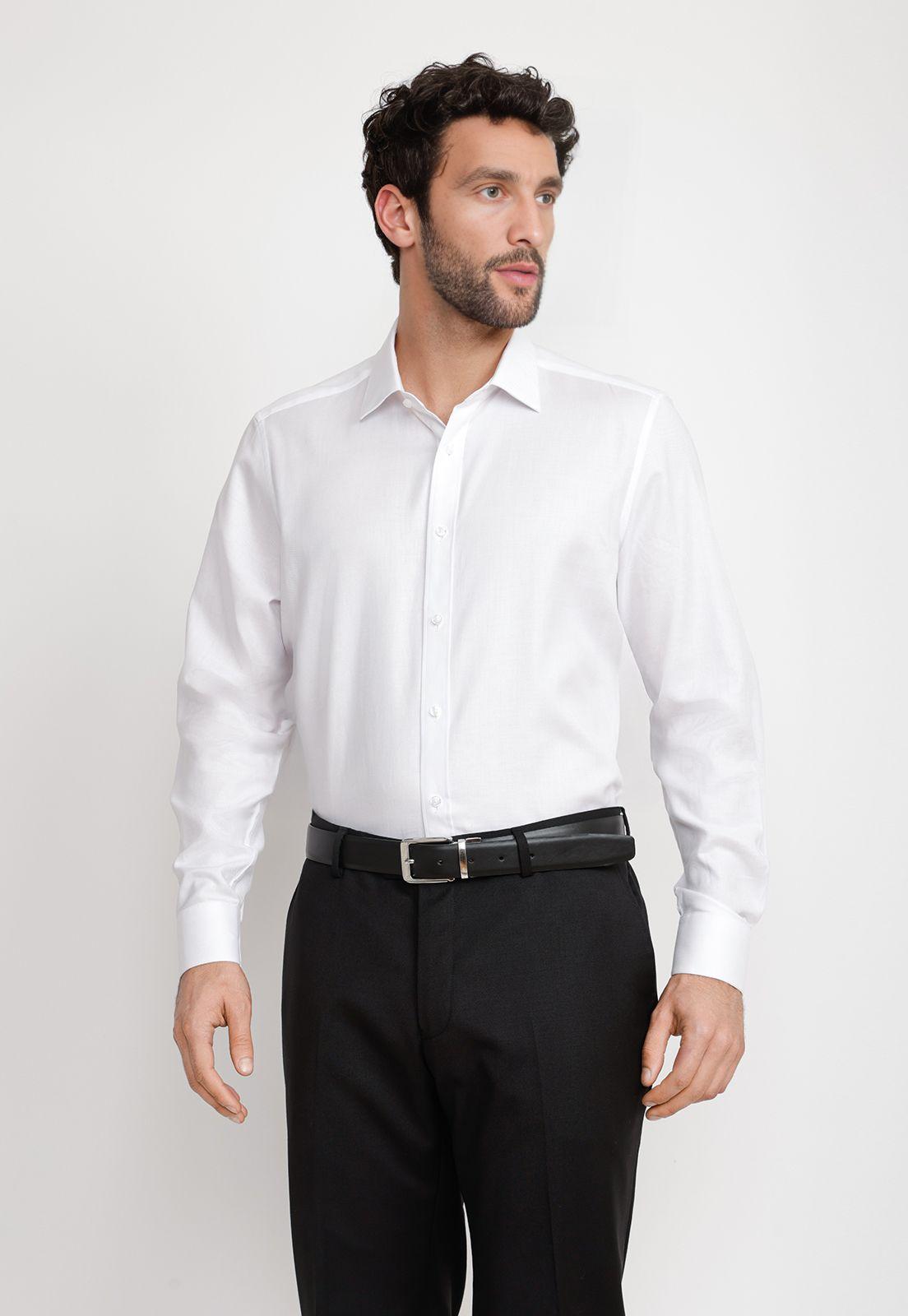 Camisa Hombre Formal Twill Classic Blanco-0