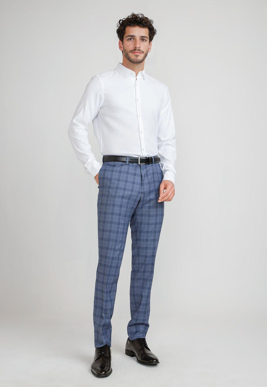 Pantalón Formal Hombre Suit Separate Azul Piedra-3