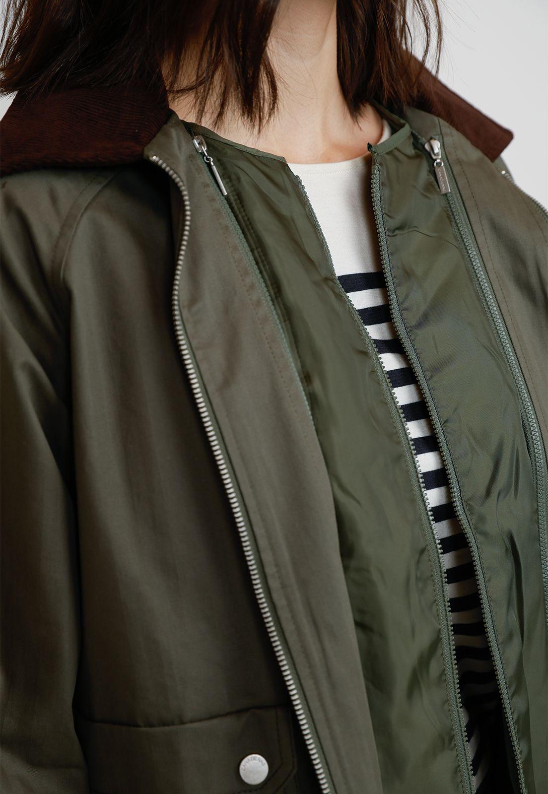 Parka 3 en 1 Mujer Algodón y Poliéster Oliva-3