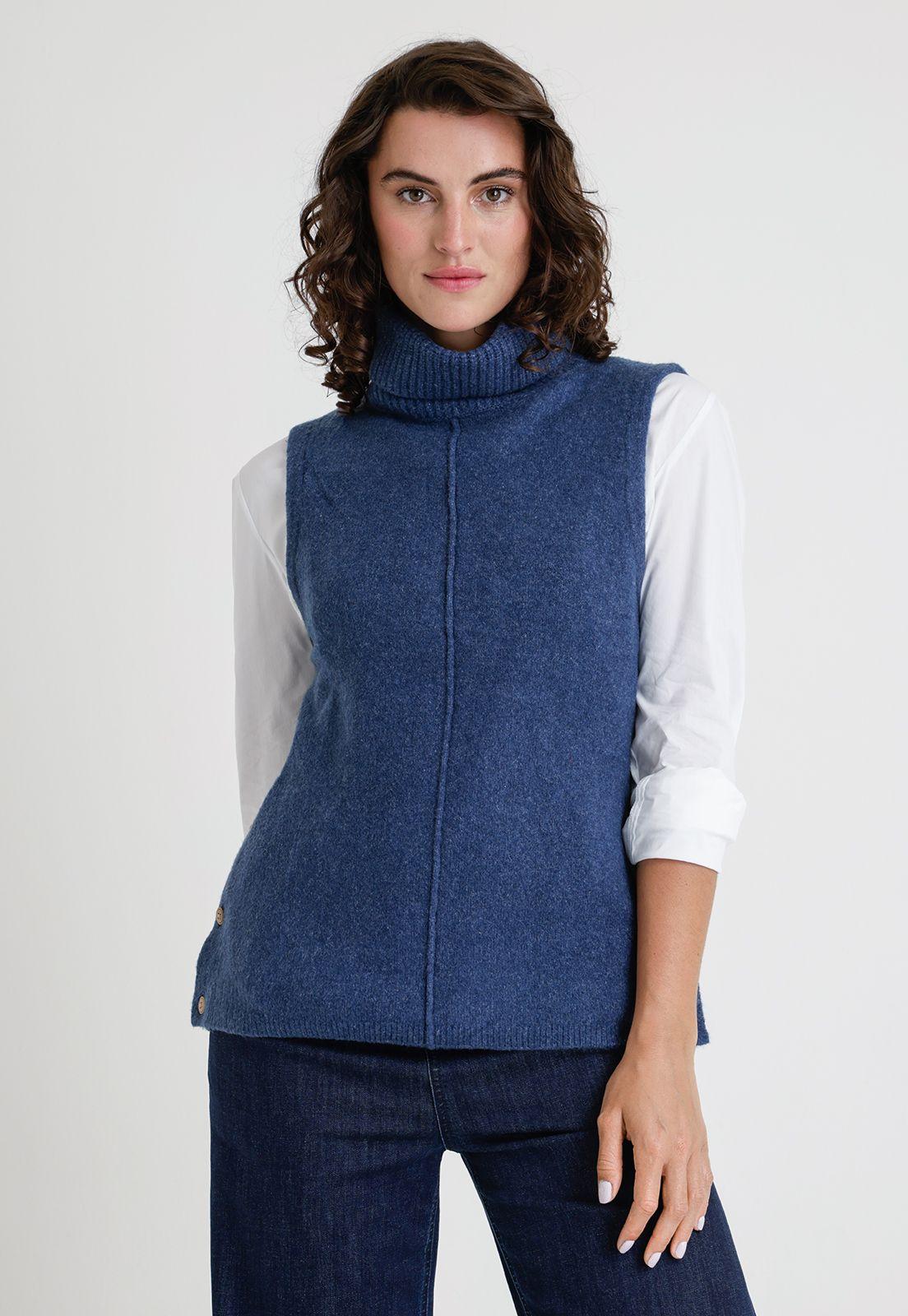 Tejido De Mujer Modelo Campanilla Color Azul-0