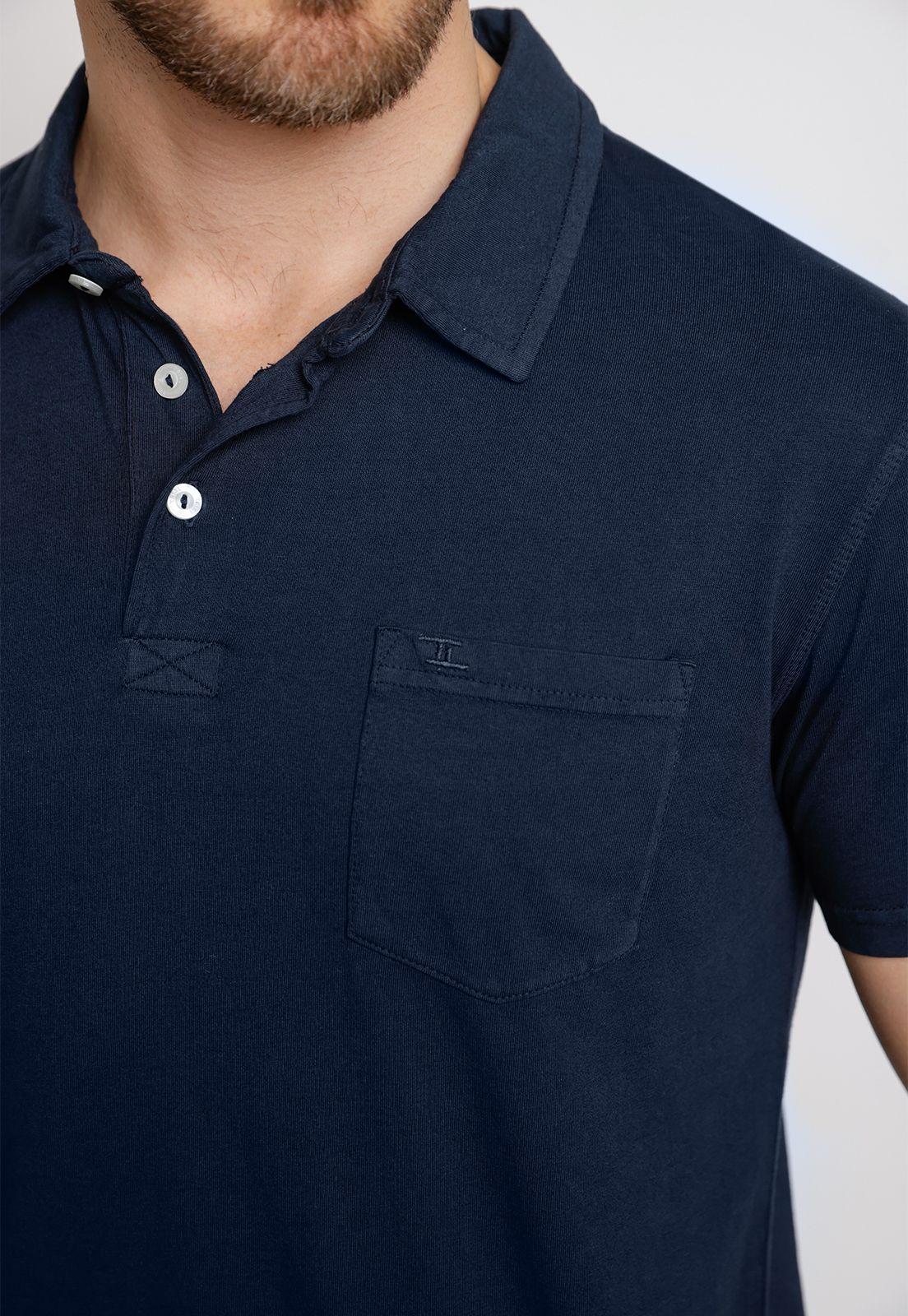 Polera Hombre Algodón Polo Slim Marc Azul Marino-2