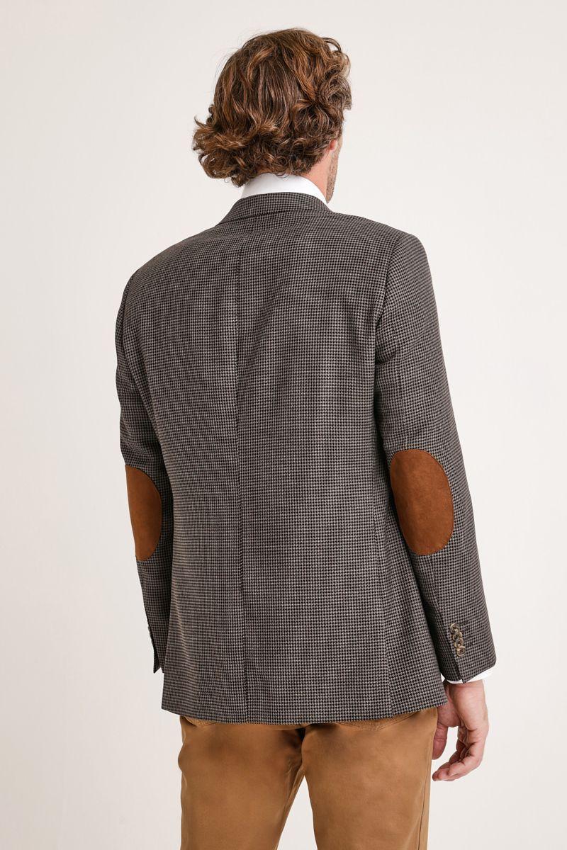 Chaqueta Formal Hombre microcuadros café-1