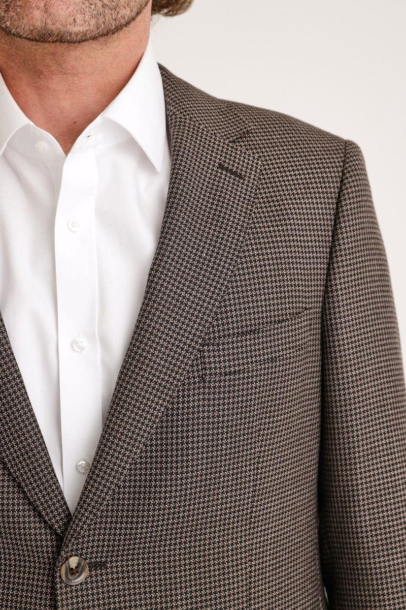 Chaqueta Formal Hombre microcuadros café-2