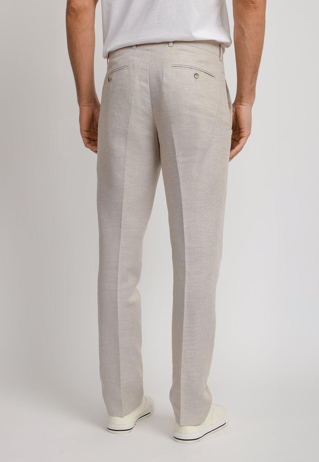 Pantalón Formal Hombre Lino Natural-1