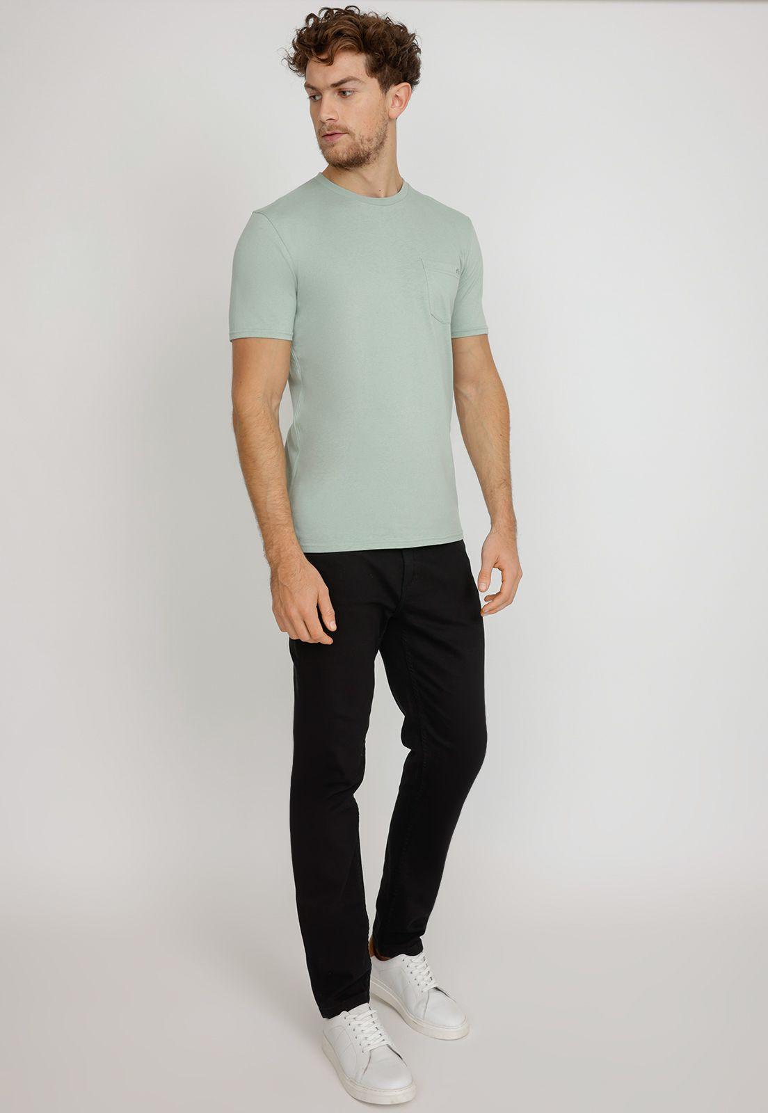 Polera Manga Corta hombre Slim Fit Marcus Algodón Verde-3