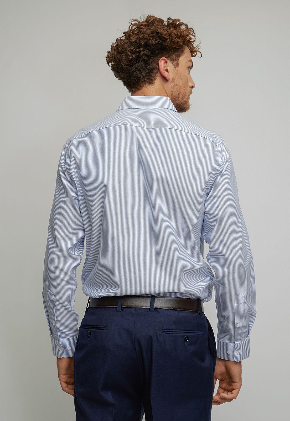 Camisa formal manga larga azul brillante  Easy care (cuidado fácil)-1
