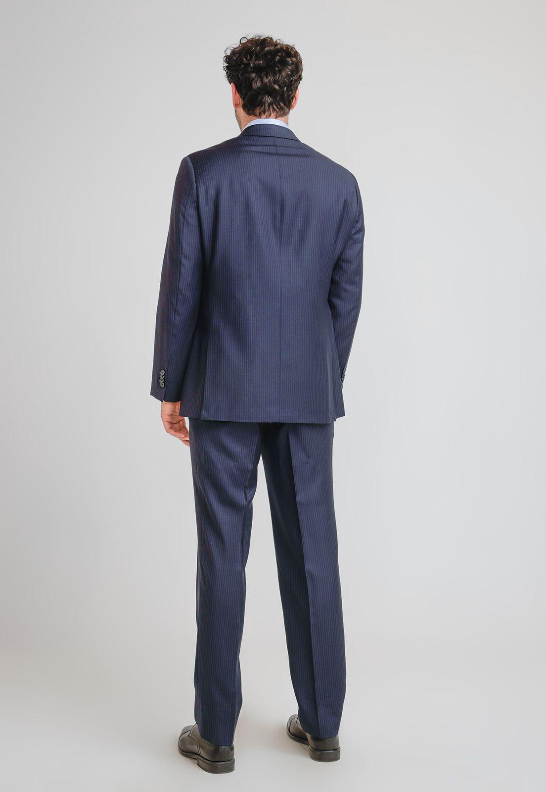 Traje Hombre Formal Lana S100'S Travel Azul Marino-1