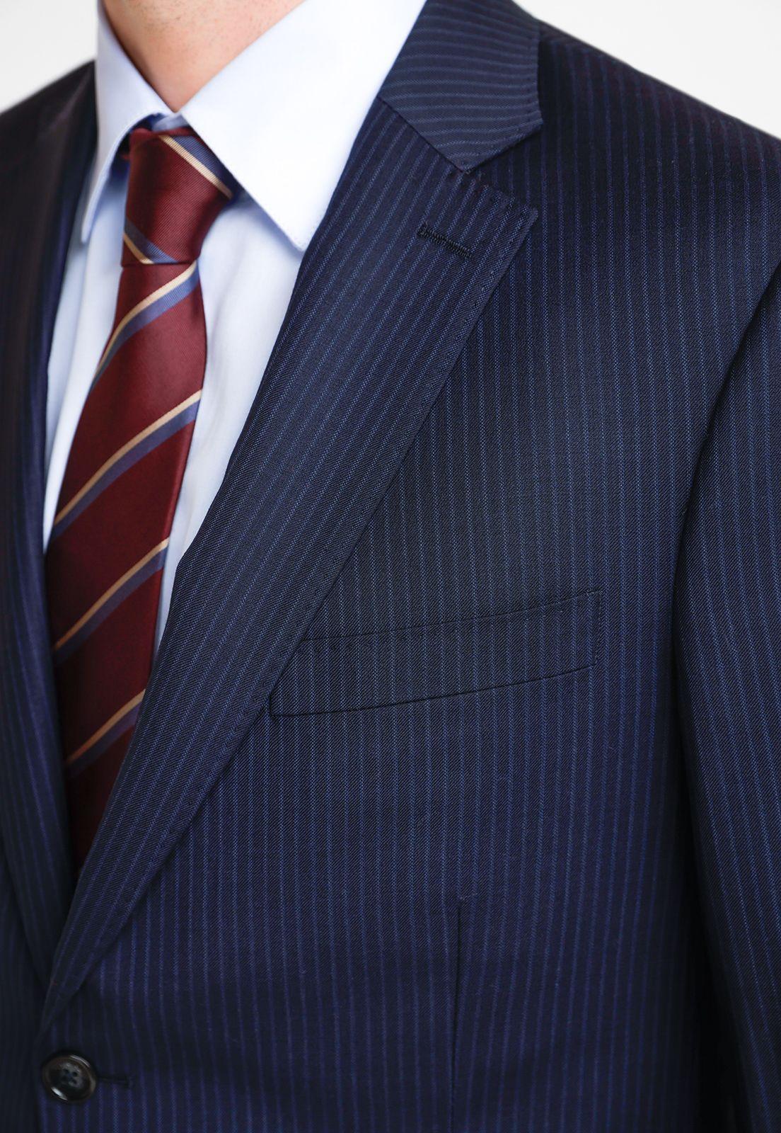 Traje Hombre Formal Lana S100'S Travel Azul Marino-2