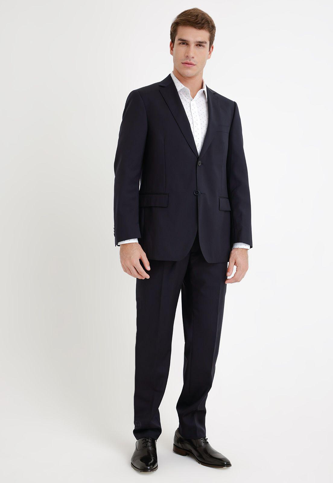 Chaqueta Formal Hombre Lana S100'S  Regular Mix&Color Azul-3