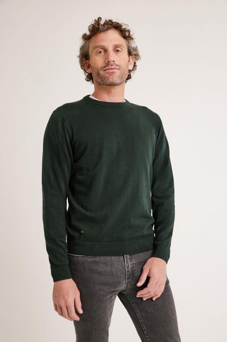 Sweater Hombre Algodón Slim Liso Phelps Verde-0