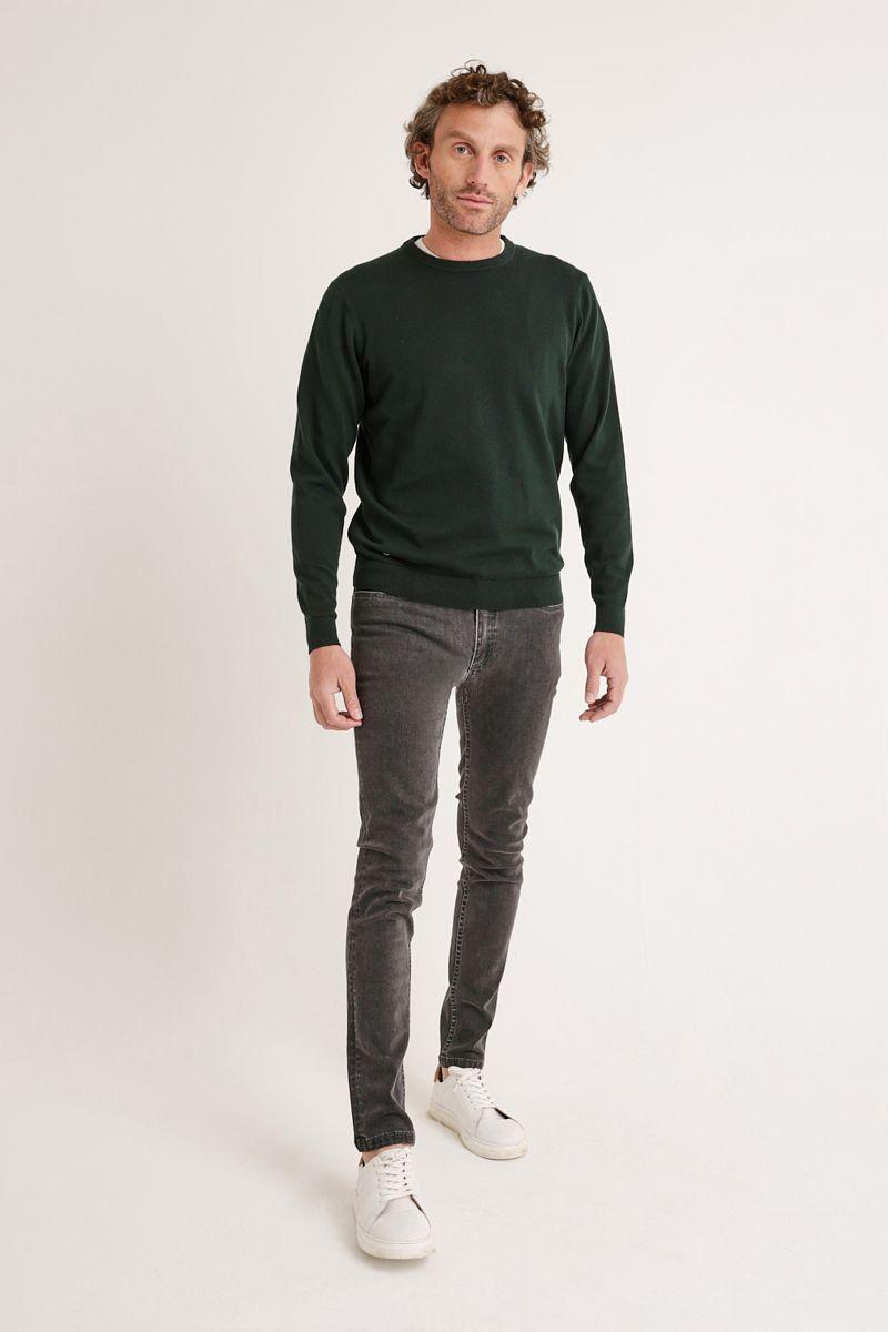 Sweater Hombre Algodón Slim Liso Phelps Verde-3