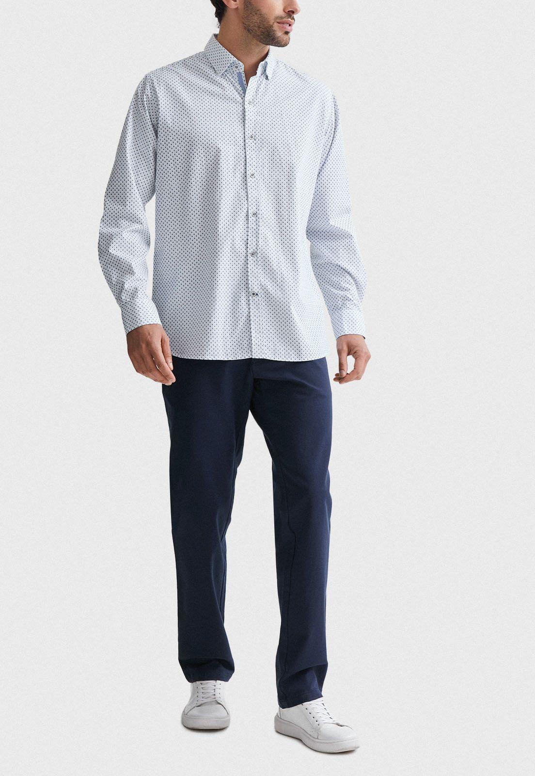 Pantalón Hombre Algodón Textura Slim Vulcan Azul Marino-3