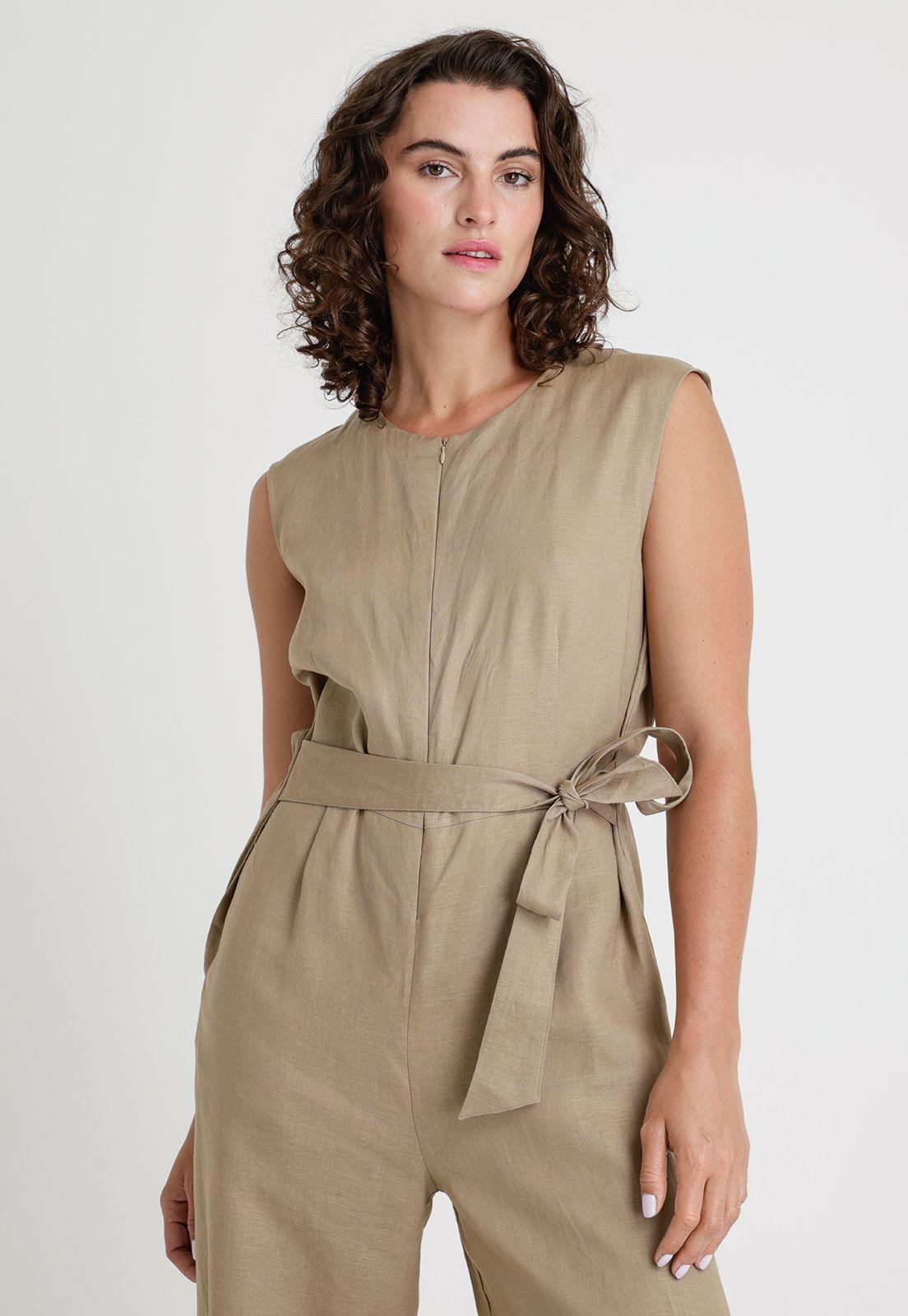 Enterito De Mujer Modelo Rodas Color Taupe-3