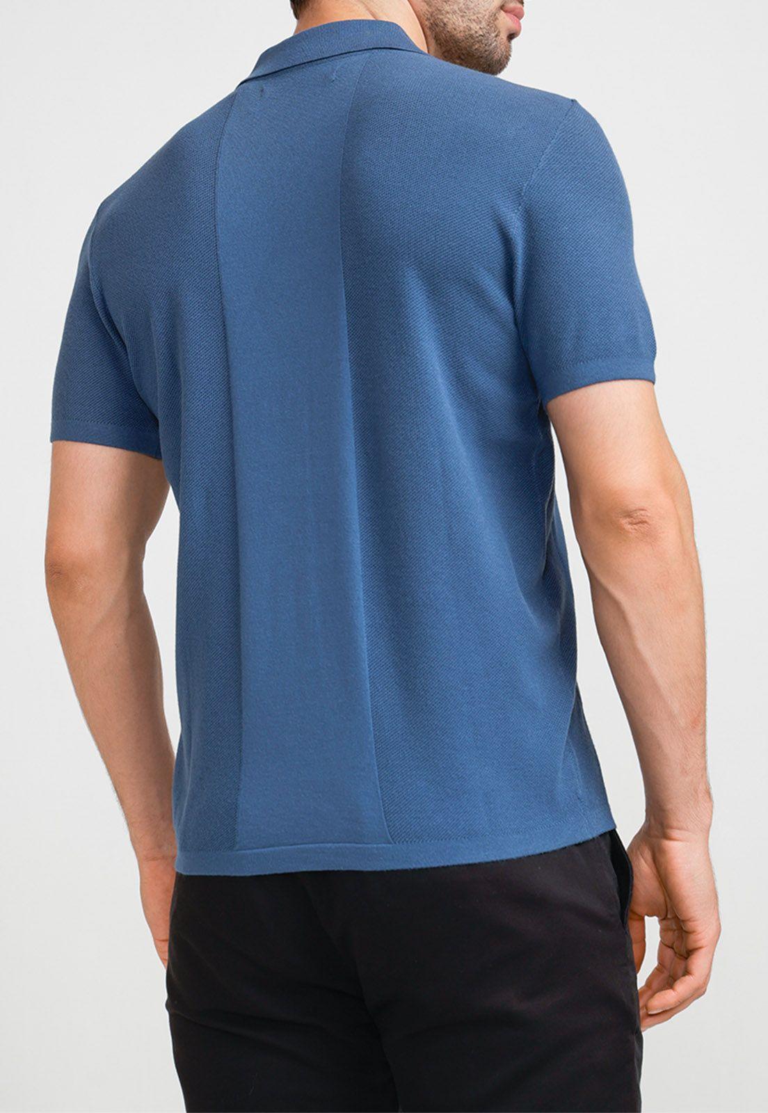 Polera Hombre Polo Knit Azul Piedra-1