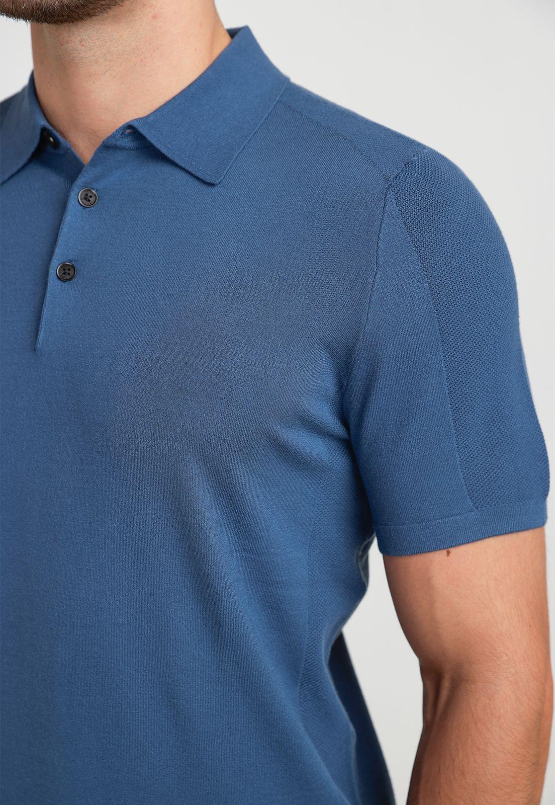 Polera Hombre Polo Knit Azul Piedra-2