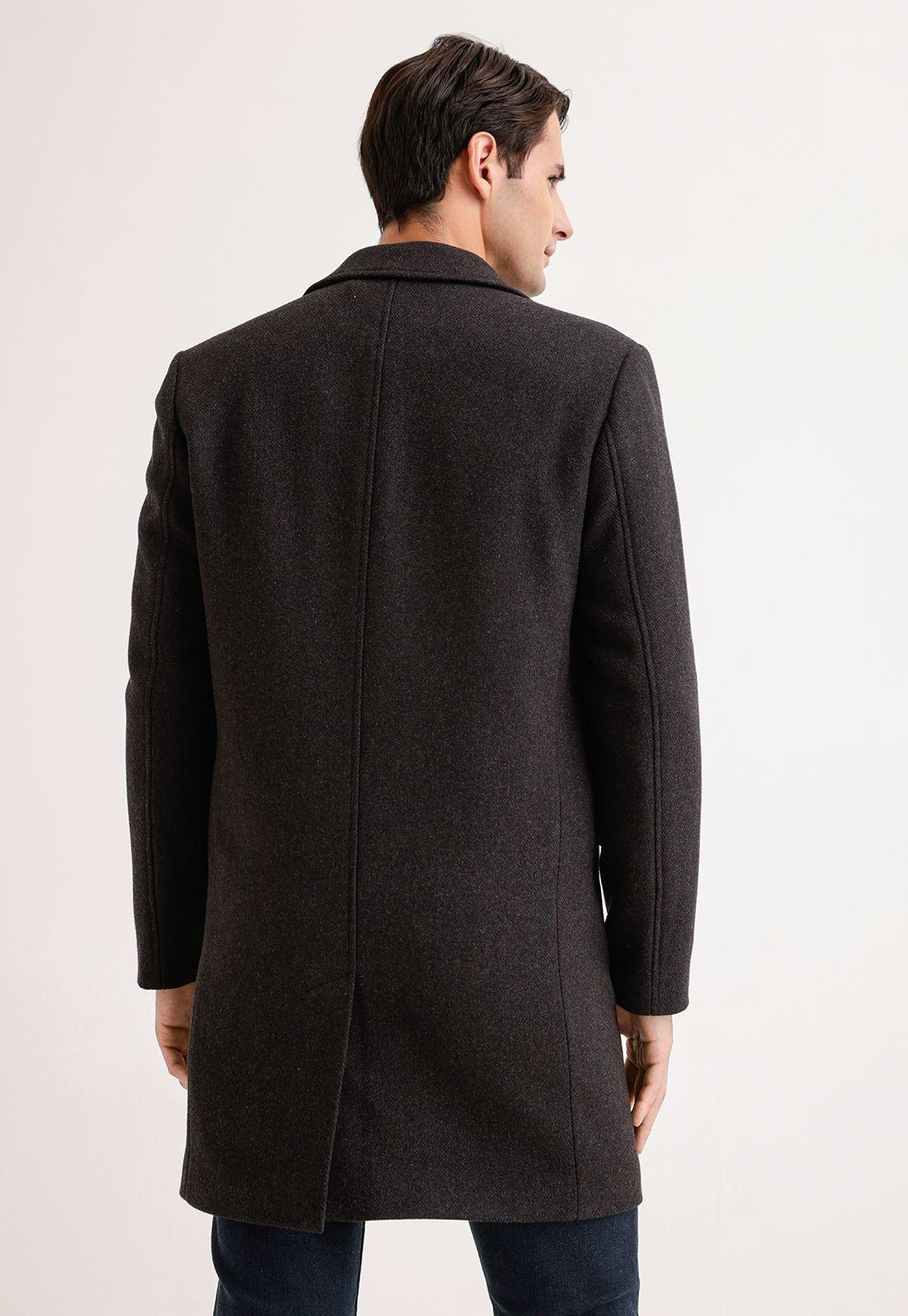 Abrigo Hombre Lana Twill Marengo-1