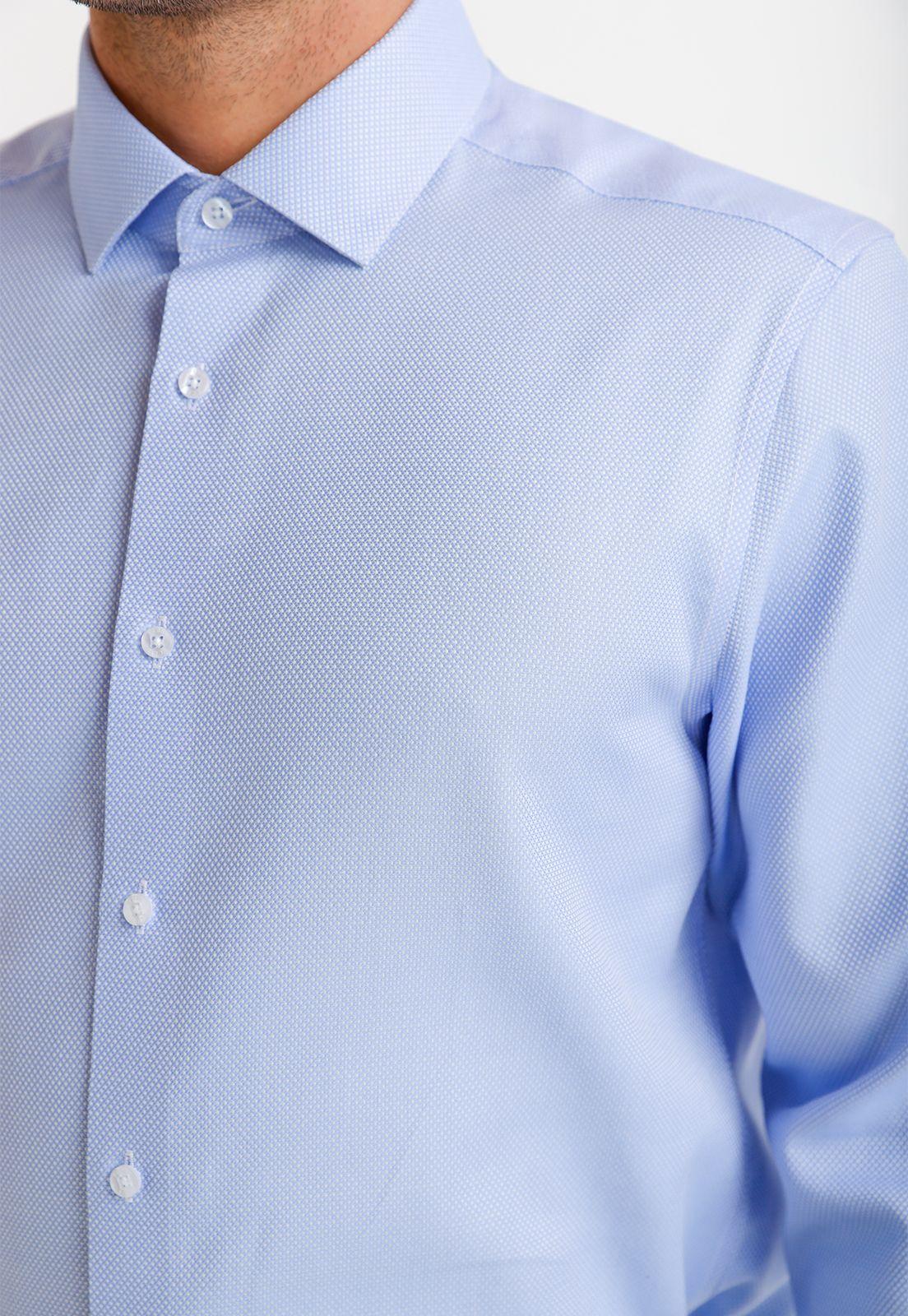 Camisa Hombre Formal Algodón Azul Claro-2