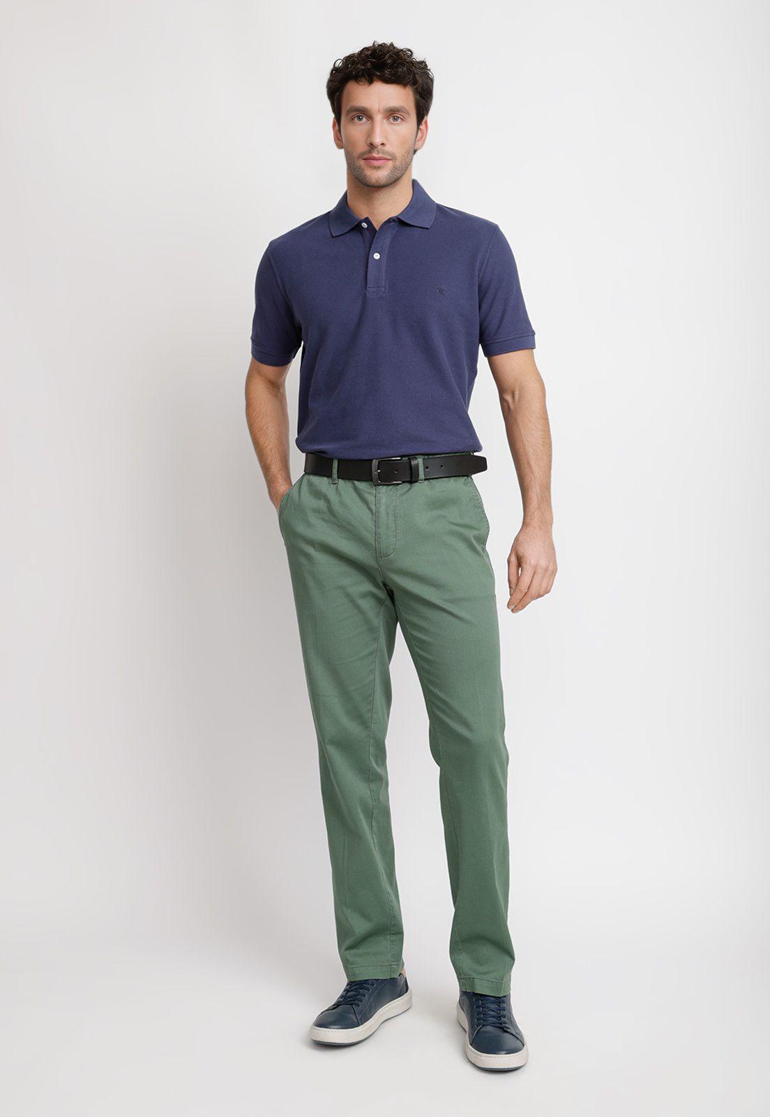 Pantalón Texturado Hombre Algodón Vulcan Verde-3