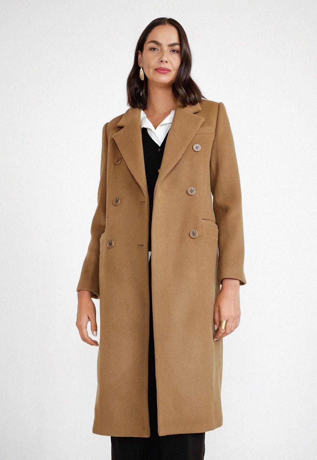 Abrigo Mujer Lana Camel-0