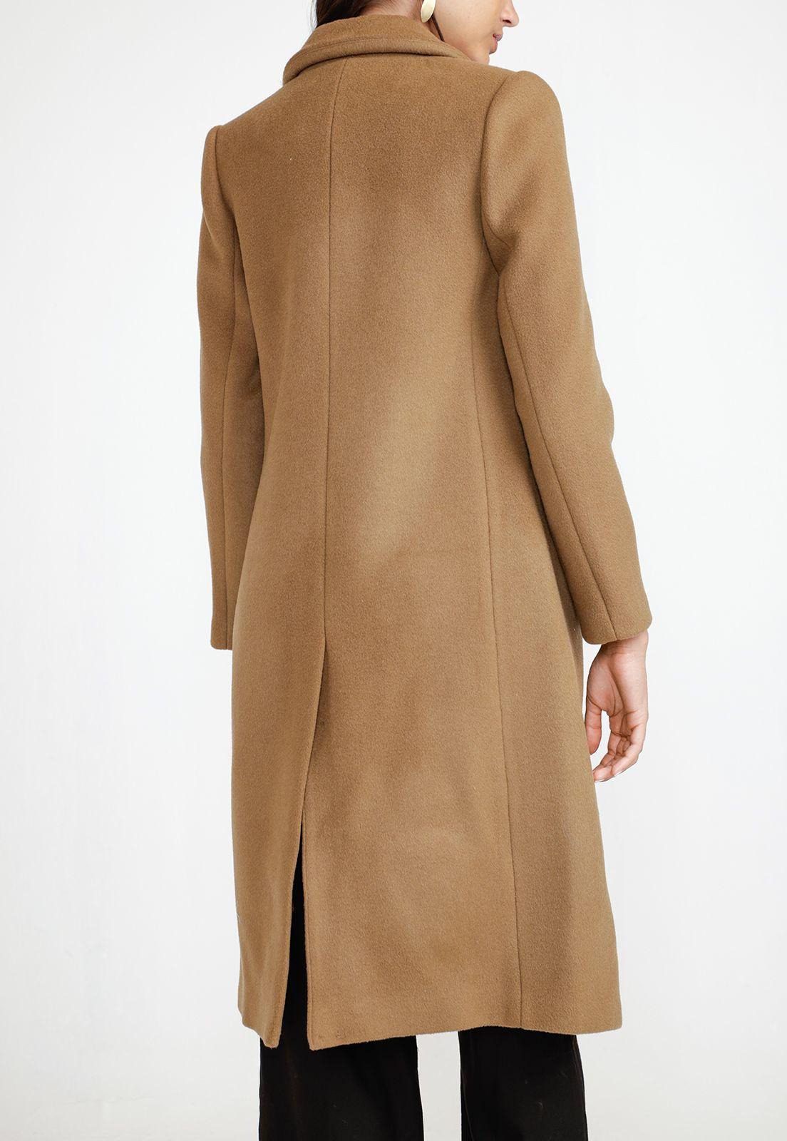 Abrigo Mujer Lana Camel-1