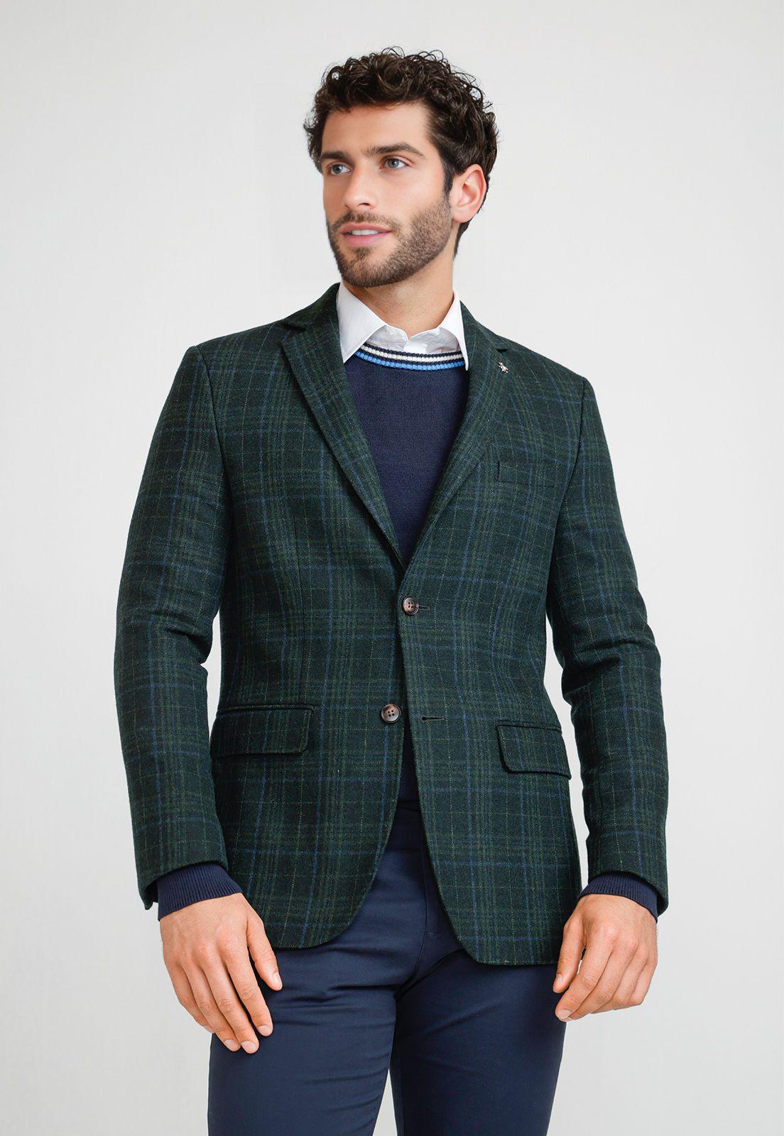 Chaqueta Casual Lana Verde-0