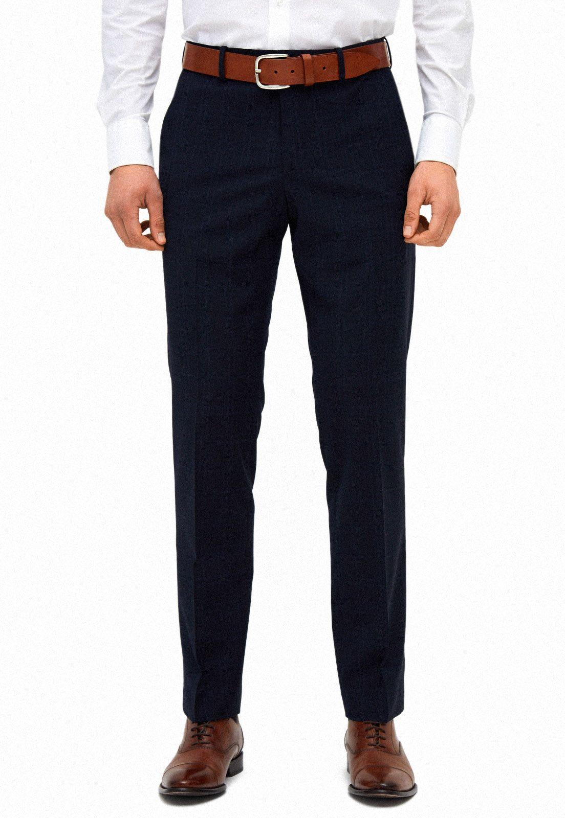 Pantalón Suit Separates Cuadros Navy-0