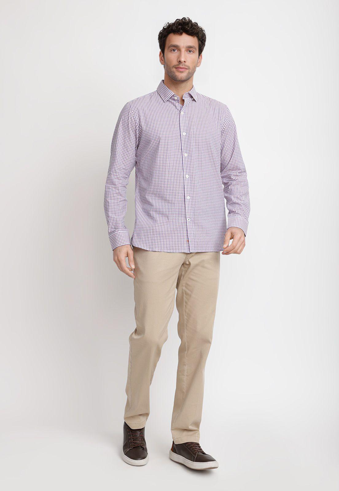 Camisa Cuadros Algodón Baudilio Coral-3