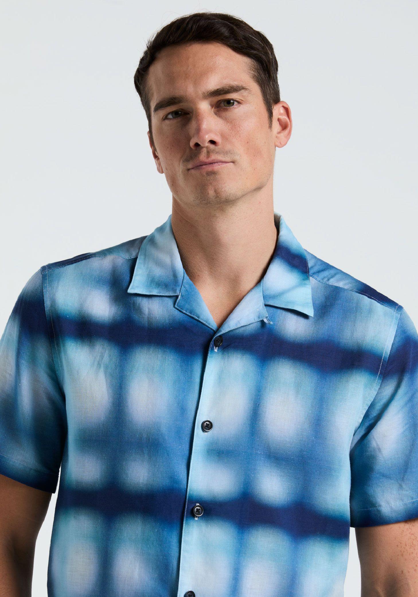 Camisa Hombre Lino Manga Corta Denim 4KSW7019-2