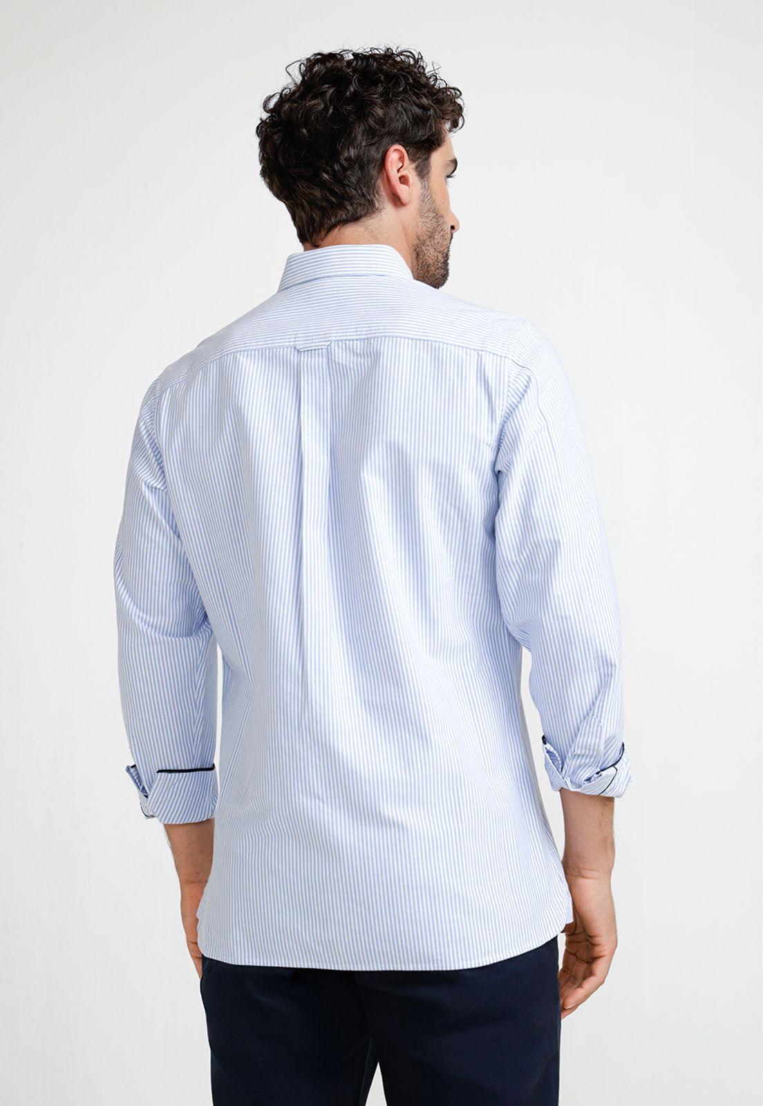 Camisa Rayas Hombre Beta Celeste-1
