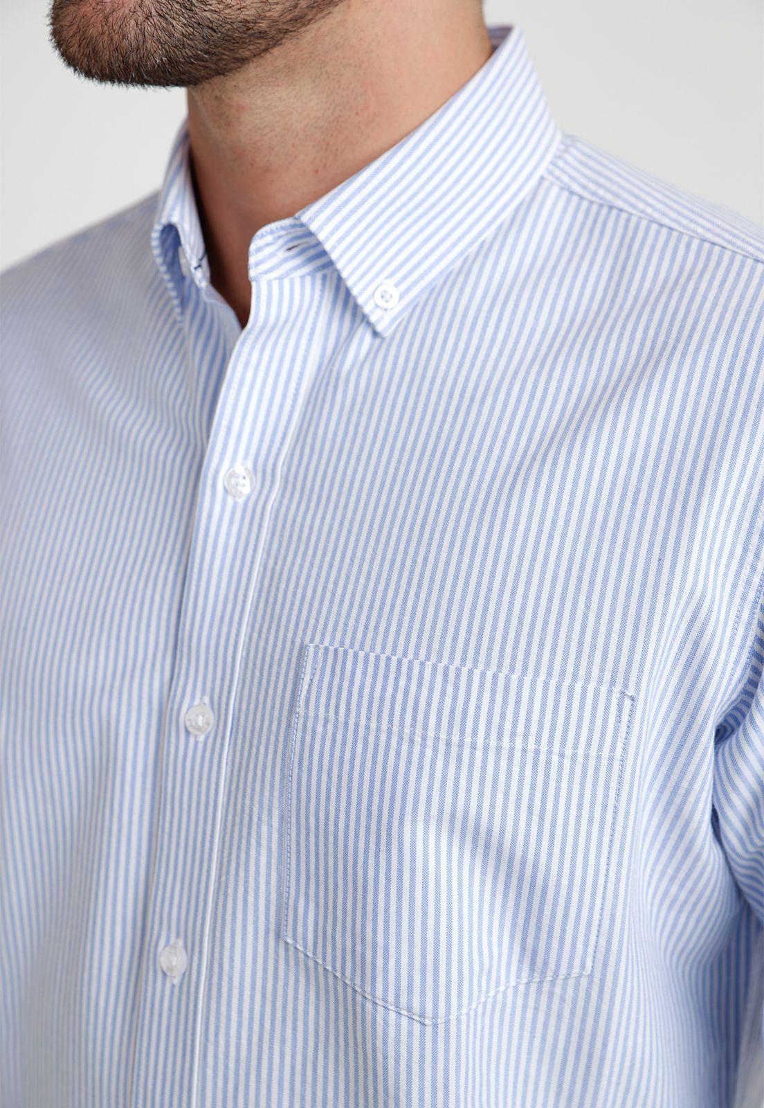 Camisa Rayas Hombre Beta Celeste-2