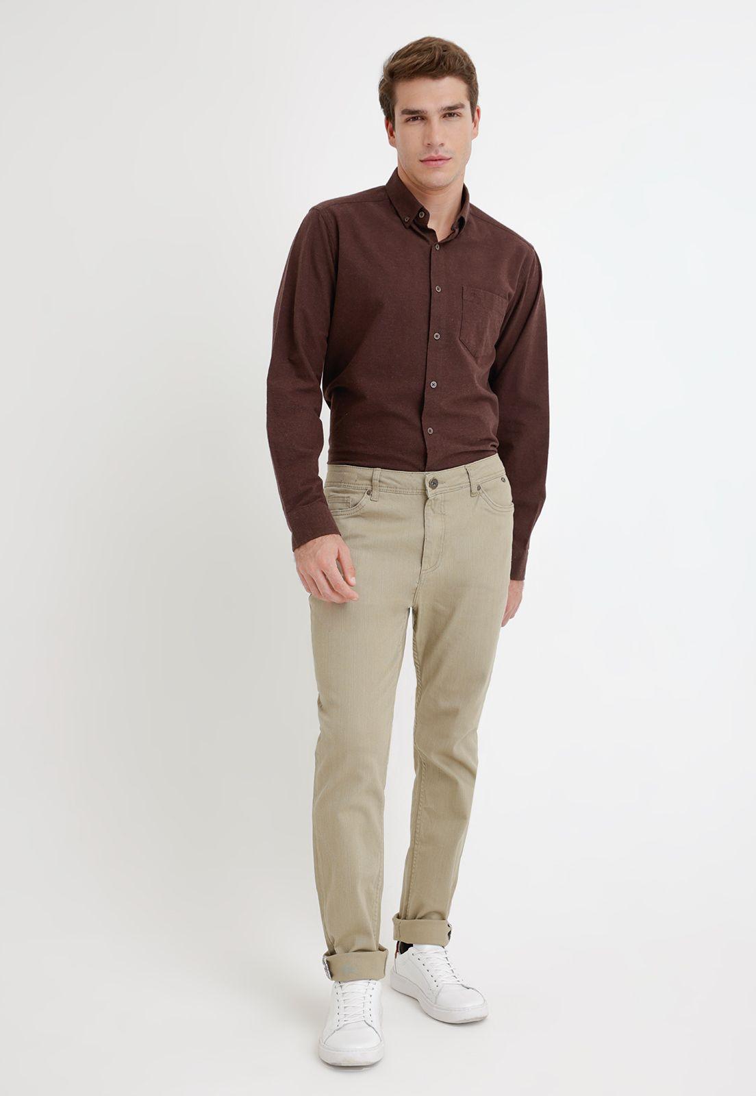 Jeans hombre Slim Fit Metropoli Algodón Beige-3