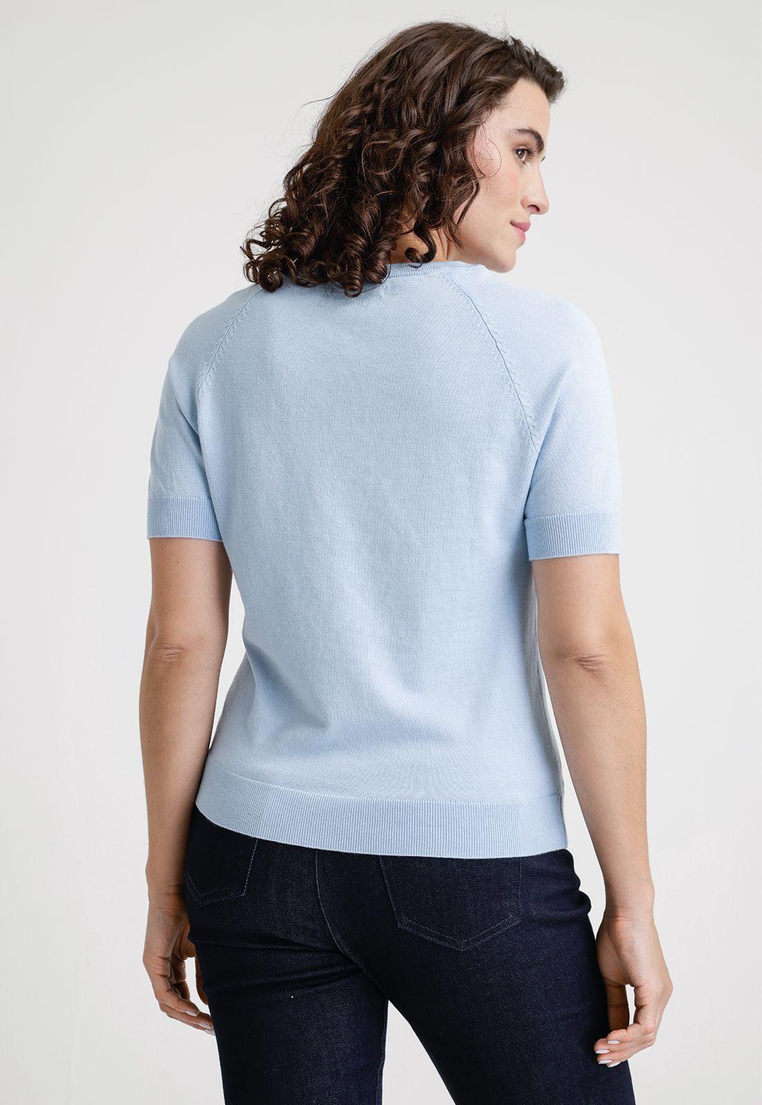 Polera De Mujer Modelo Nidos Color Celeste-1