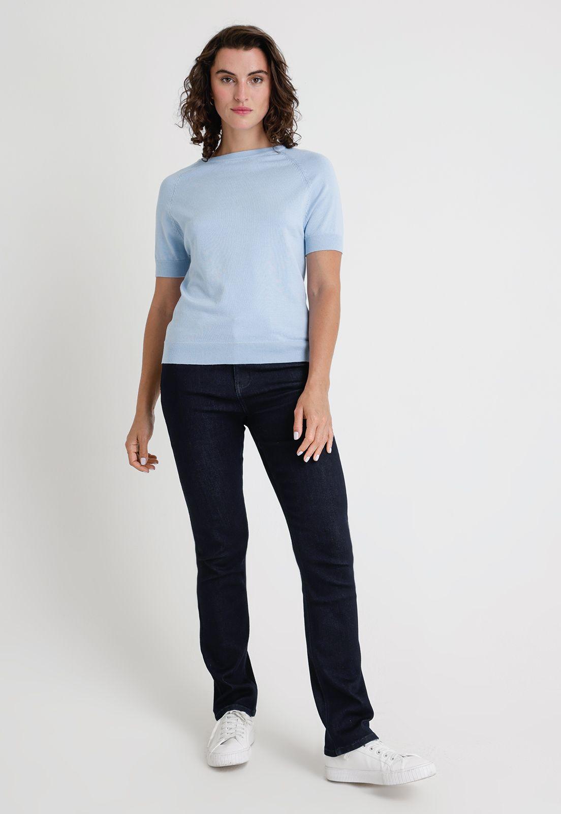 Polera De Mujer Modelo Nidos Color Celeste-3