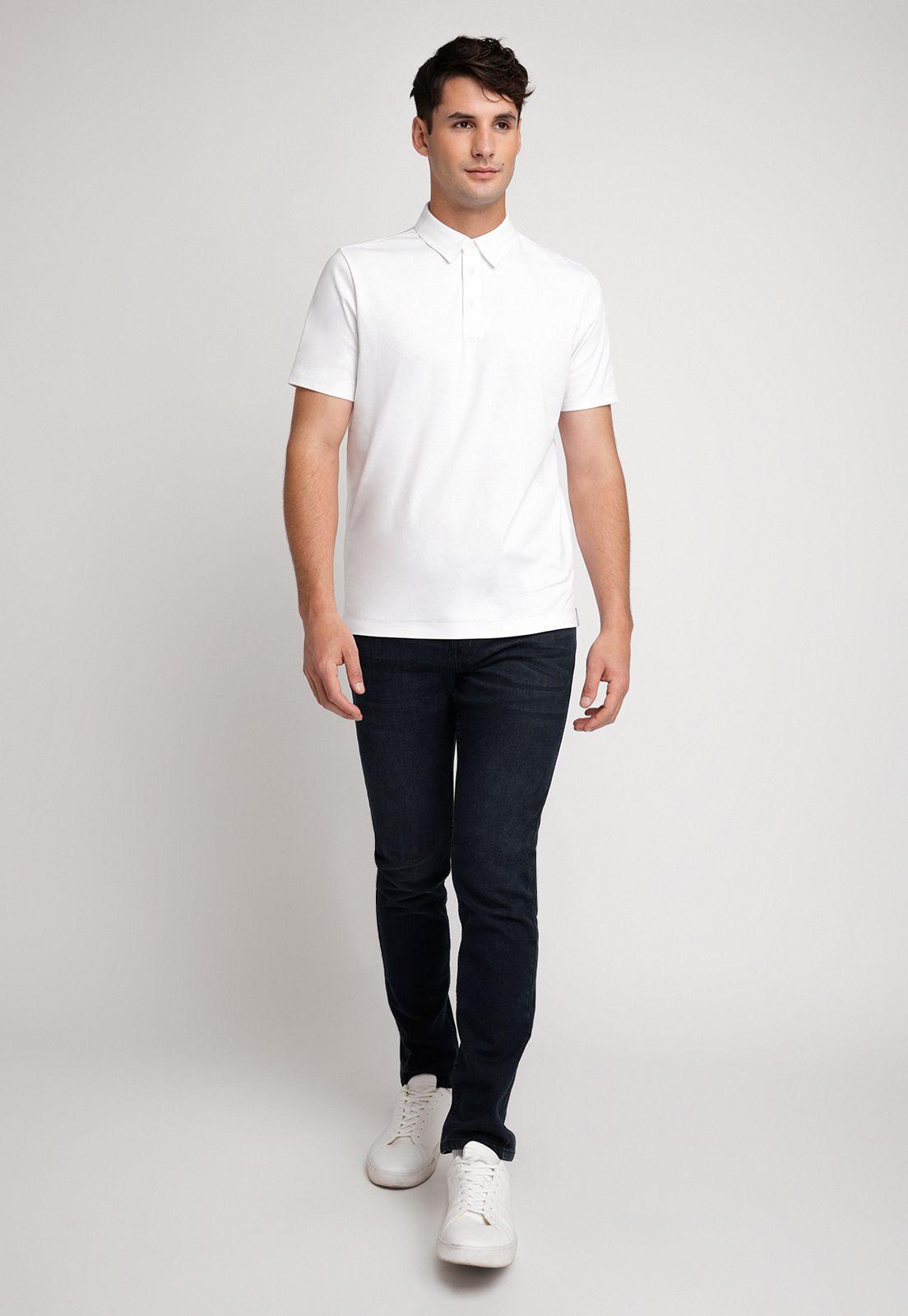 Polera Hombre Polo Lisa Blanco-3