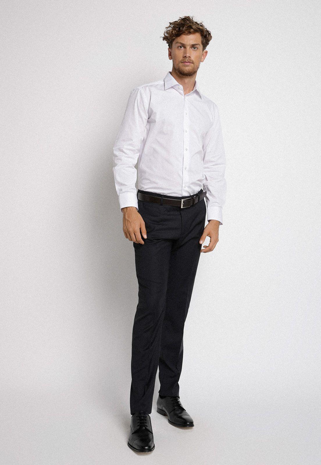 Camisa Formal Hombre Slim Fit Executive B Algodón Blanco-3