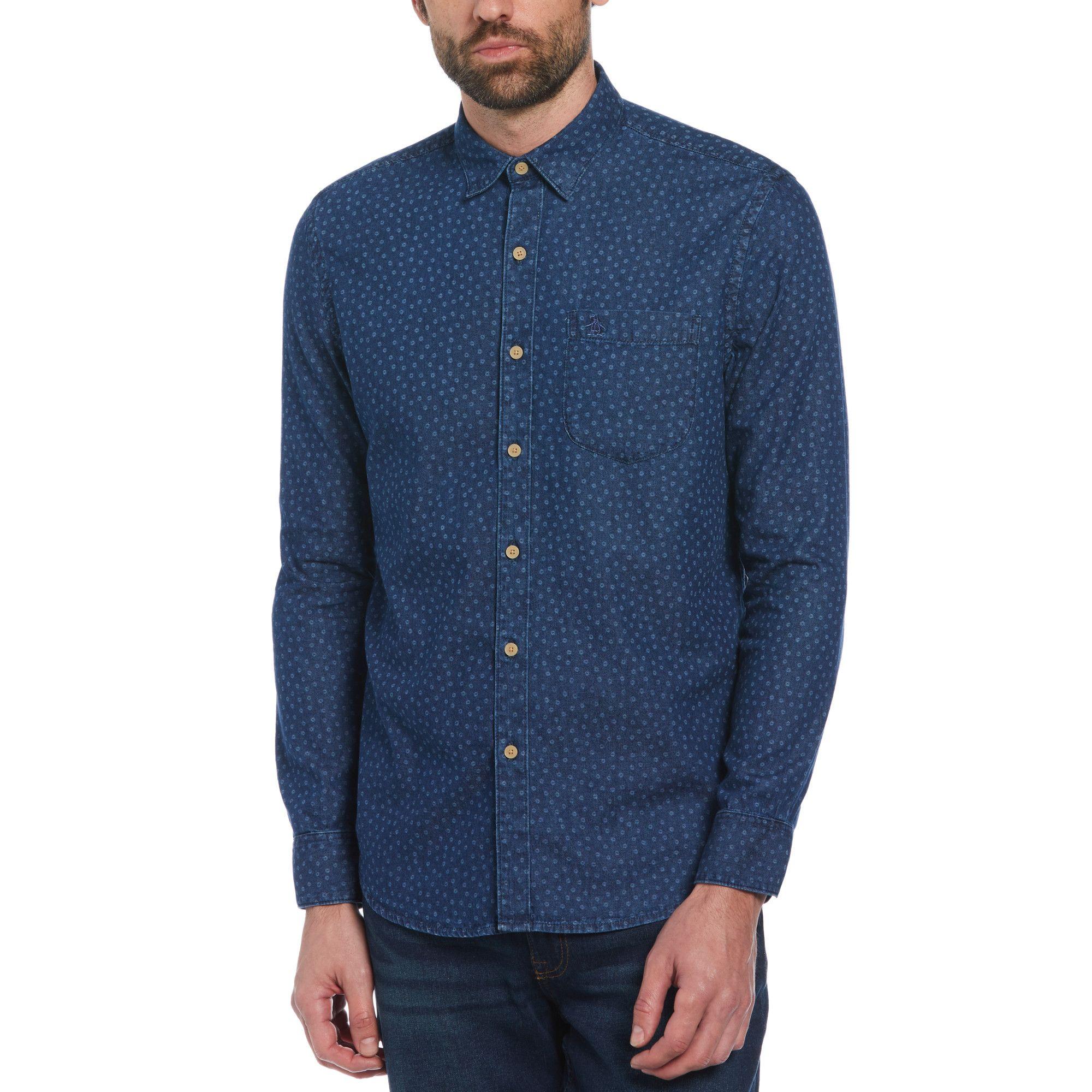 Camisa De Hombre Estampado Navy-0