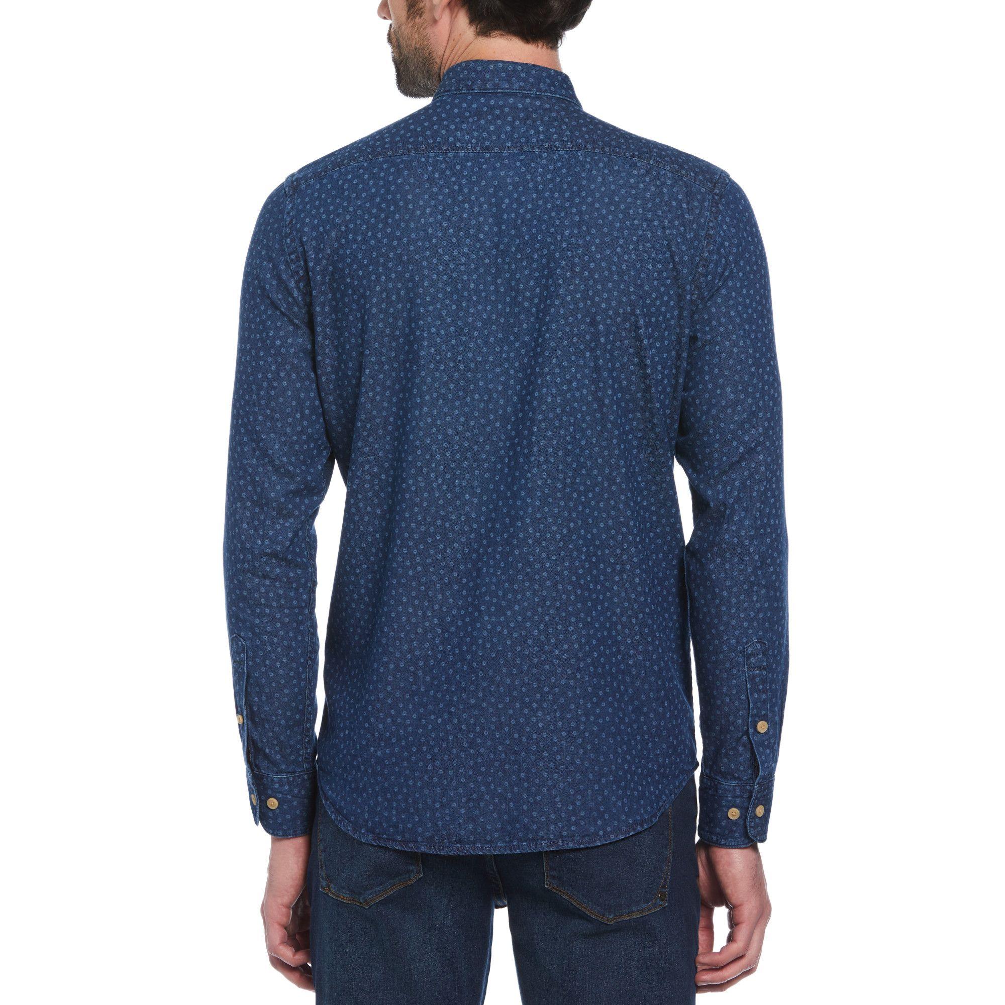 Camisa De Hombre Estampado Navy-1