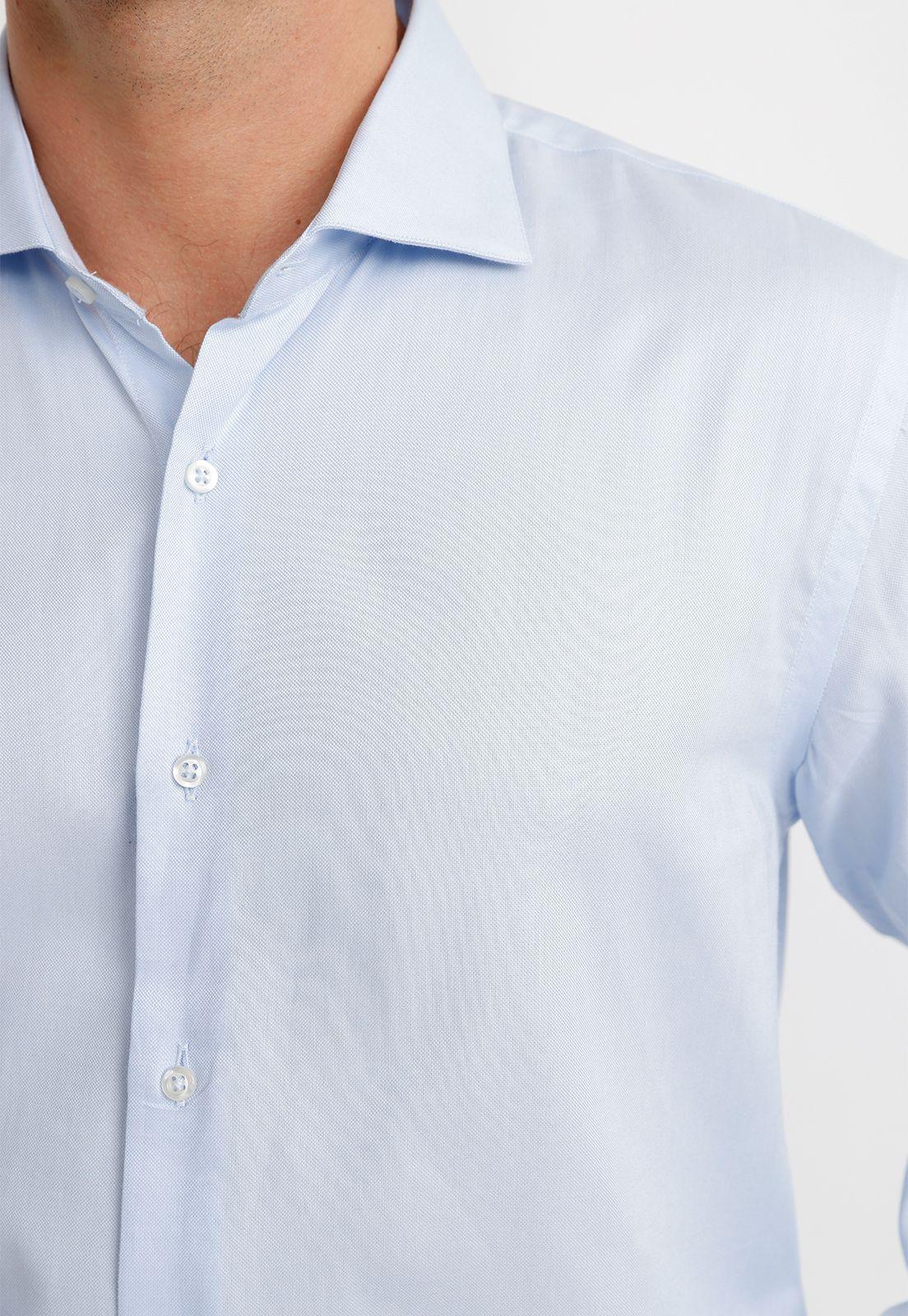 Camisa Hombre Formal Algodón Vercelli Celeste-2