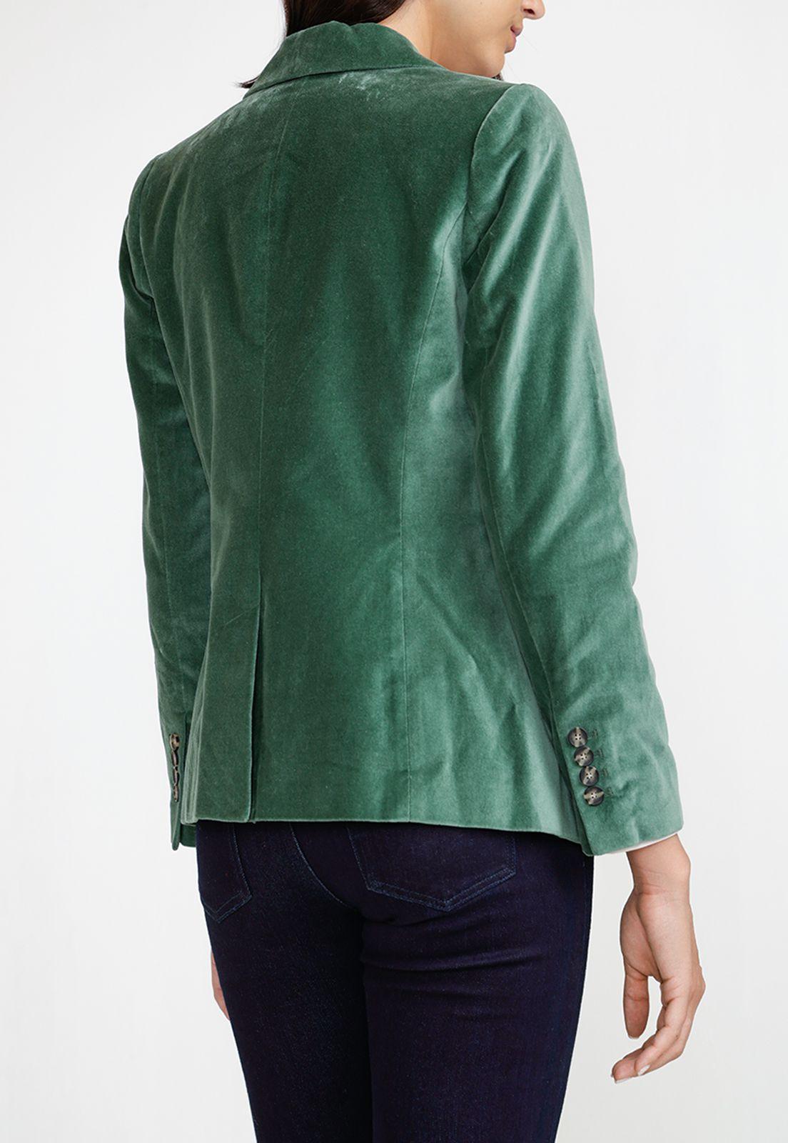Blazer Mujer Algodón Verde-1